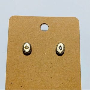 Vintage golden celestial star stud earrings